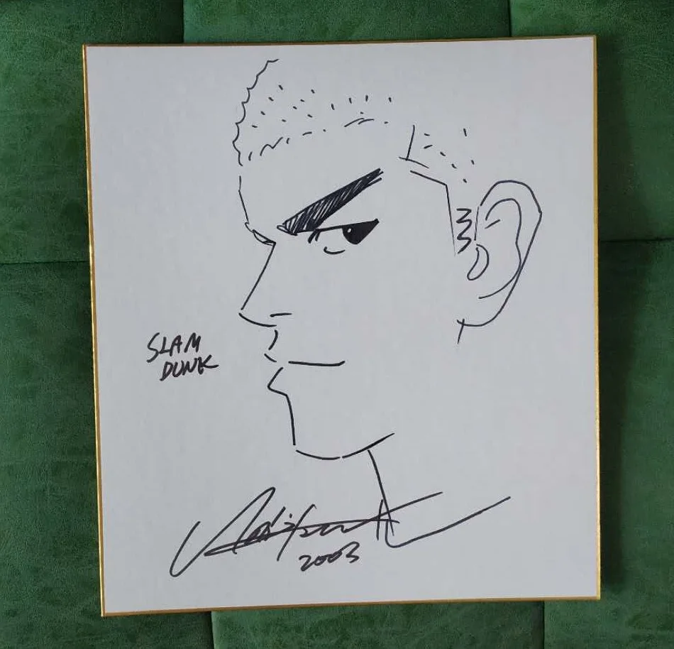 Ручная нарисованная Inoue Takehiko SLAM DUNK autographed Shikishi доска объявлений редкая 07901