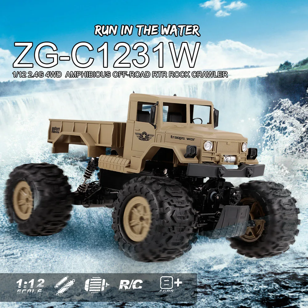 Флуоресцентный автомобиль ZEGAN ZG C1231WS 1/12 2 4G 4WD внедорожник RTR RC Электрический