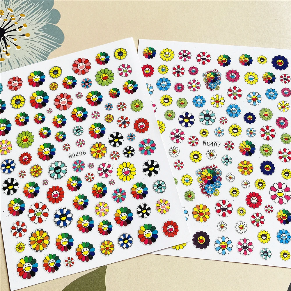 

WG-406 WG-407 Sun flower sunflower 3D Back glue Nail decal Nail sticker Nail decoration Nail art Nail ornament
