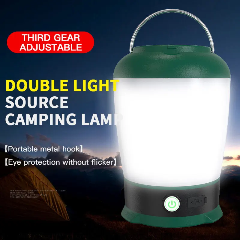 Led Camping Flaslhight Usb Rechargeable Lantern Tent Lamp Portable
