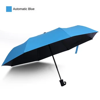 

Fully automatic three-fold umbrella anti-ultraviolet sunscreen women umbrella windproof reinforced umbrella strong umbrella
