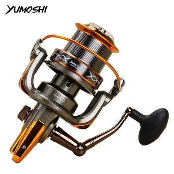 

YUMOSHI Fishing Reel All Metal Spool Spinning Reel 4.6:1 13+1BB Stainless Steel Handle Line Spool Saltwater Fishing Accessories