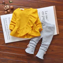 Комплект одежды для новорожденных; сезон весна-осень; пальто для малышей+ брюки; 2 предмета; спортивные костюмы для маленьких девочек; повседневные спортивные костюмы для маленьких девочек