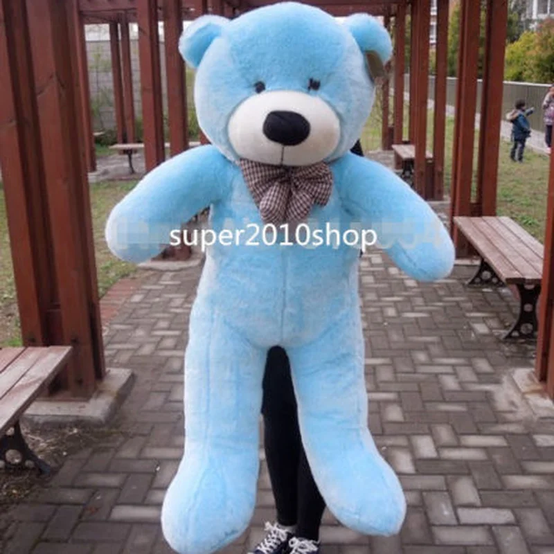 Giant 47'' Blue Teddy Bear Plush Pillow Soft Stuffed Big Birthday Kid Gift 120Cm Stuffed Animals Plush Doll блокнот northern bear blue