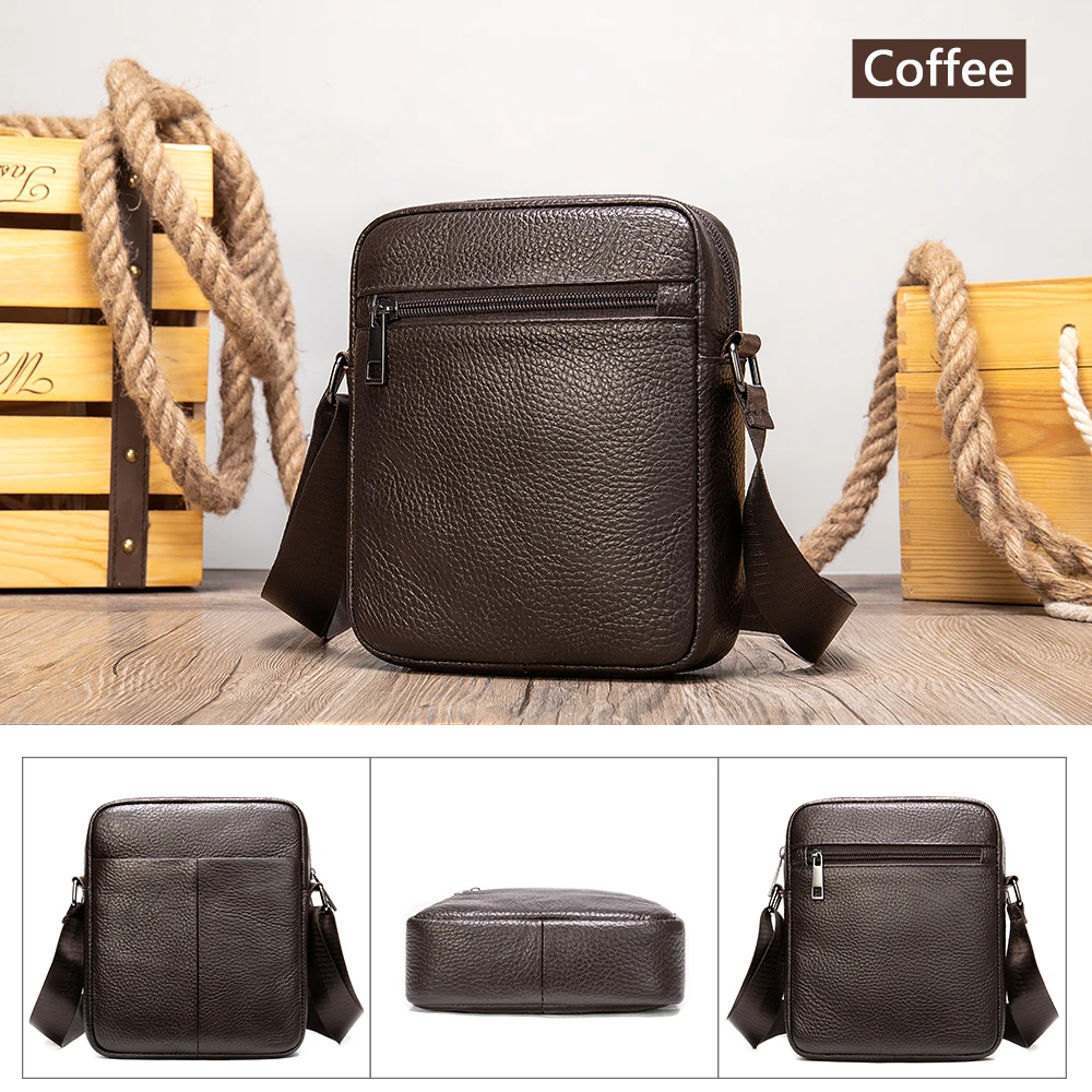 Mens Compact Shoulder Bag Small Leather Bag for Men Leather 