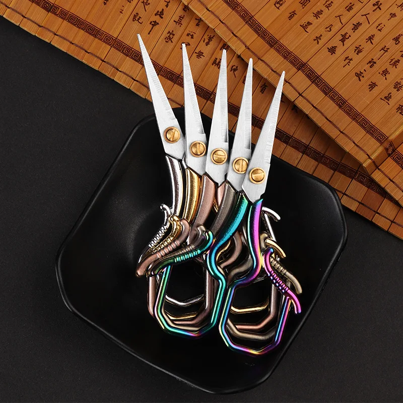 

Retro Craft Scissors Stainless Steel Square Handle Household DIY Embroidery Thread Scissors Scissors for Sewing Cutting Cloth G