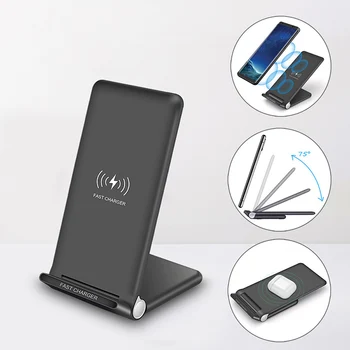

AOZBZ 15W QI Car Wireless Charger Fast Charging Bracket Base Pad Non-Slip Double View Professional Car Bracket