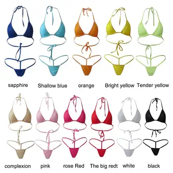 

Summer Sexy Women Bikini Set Swimwear Triangle Bra Tie Side G-String Beach Swimwear Swimsuit Bathing Suit Femme Swimming Suit