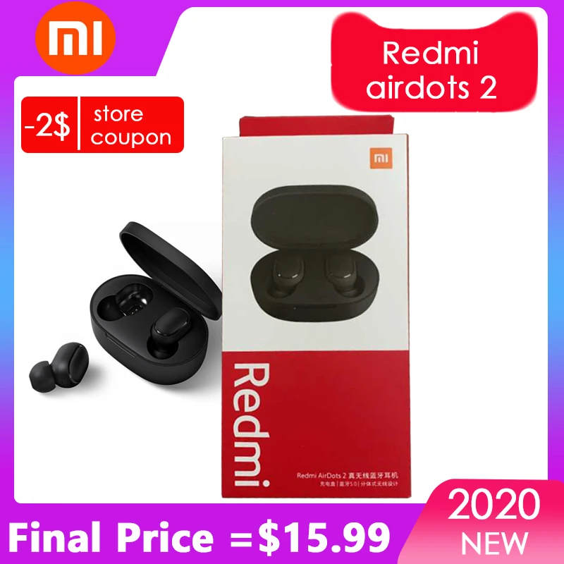 2020 Оригинал xiaomi redmi airdots s 2 bluetooth наушники tws Mi True Airdots2 Беспроводная Bluetooth гарнитура