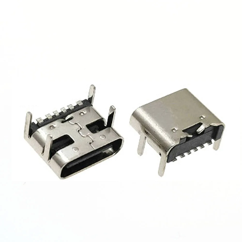 10 шт./лот Тип C 6-контактный разъем SMT USB 3 1 Type-C гнездо размещение SMD DIP для PCB дизайн DIY
