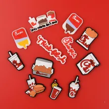 

1pcs chíck-fil-à Food Croc JIBZ Shoe Charms Decoration Soft PVC Accessories Charm for Kids Girls Boys Party Favor Birthday Gifts