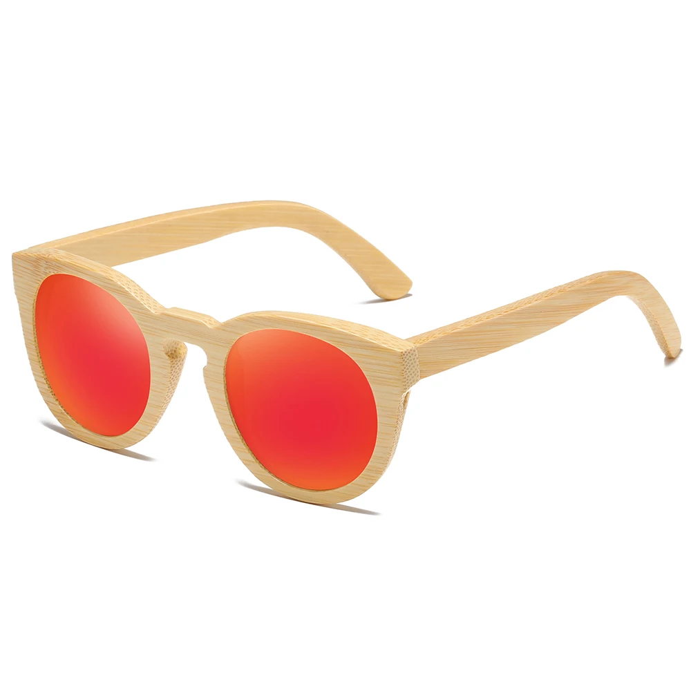 GM бамбуковые солнцезащитные очки мужские деревянные Солнцезащитные очки женские брендовые дизайнерские винтажные деревянные солнцезащитные очки Oculos de sol masculino - Цвет линз: Red