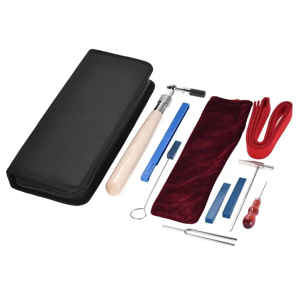 

8pcs Professional Piano Tuning Tool Kit Piano Tuning Hammer Fork Rubber Mute Damper Set for Piano Tuning and Repairing