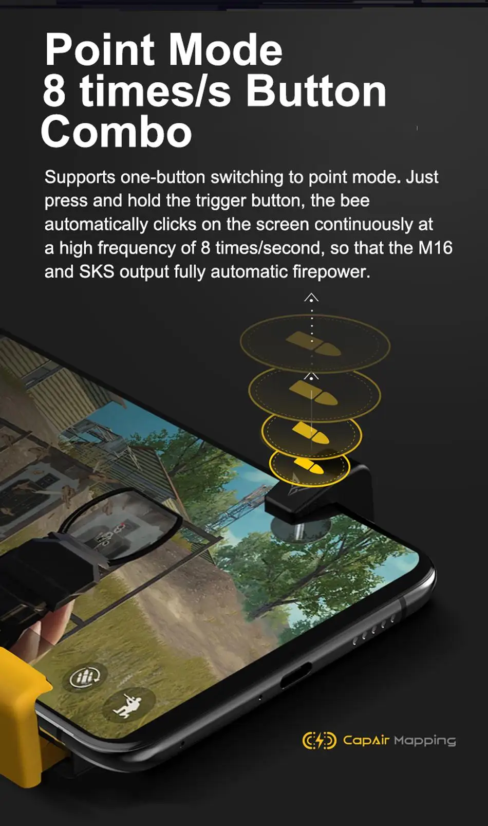 Newest Xiaomi Flydigi Game Controller Left Right Gamepad Trigger Shooter Joystick for PUBG Mobile Game for iPhone Android (3)