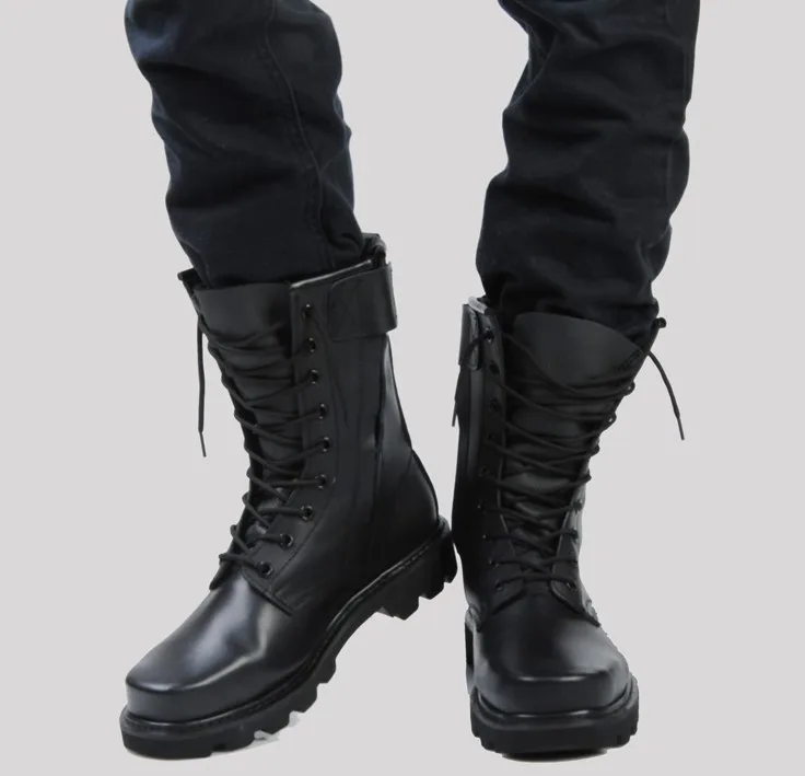 Теплая шерсть зимние армейские ботинки для Для мужчин стальной носок военный кожаные сапоги Для мужчин s Рабочая безопасная обувь армейские Bot пехоты Армейские ботинки