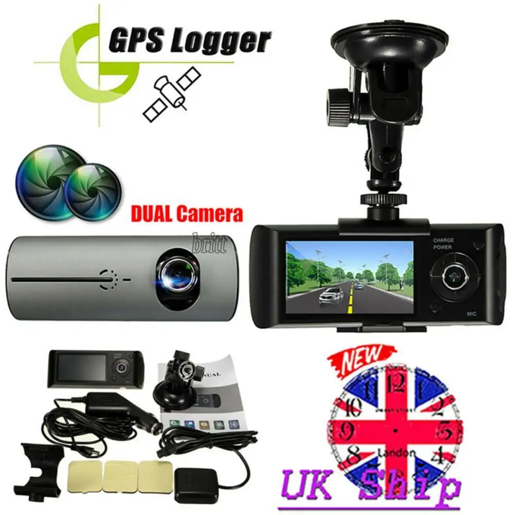CCTV Передняя и задняя двойная камера HD видео путешествие рекордер Cam gps 2," в автомобиле