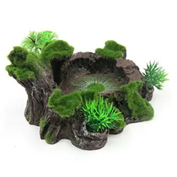 

Artificial Flocking Resin Water Pot Moss Aquarium Fish Tank Landscaping Decor