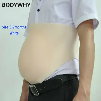 

5-7 Month Silicone Artificial Baby Tummy Fake White Skin Belly Realistic Pregnant Crossdress Artificial Cosplay Latex Shapewear