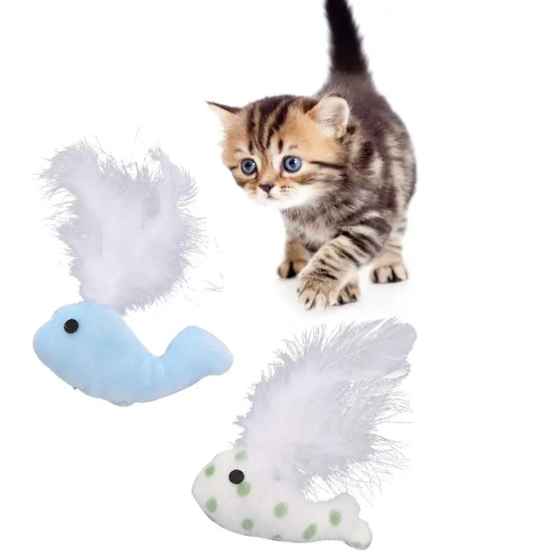 5 Pcs Soft Feather False Whale Funny Cat Toys Playing Pet Dog Cats Toy for Small Animals