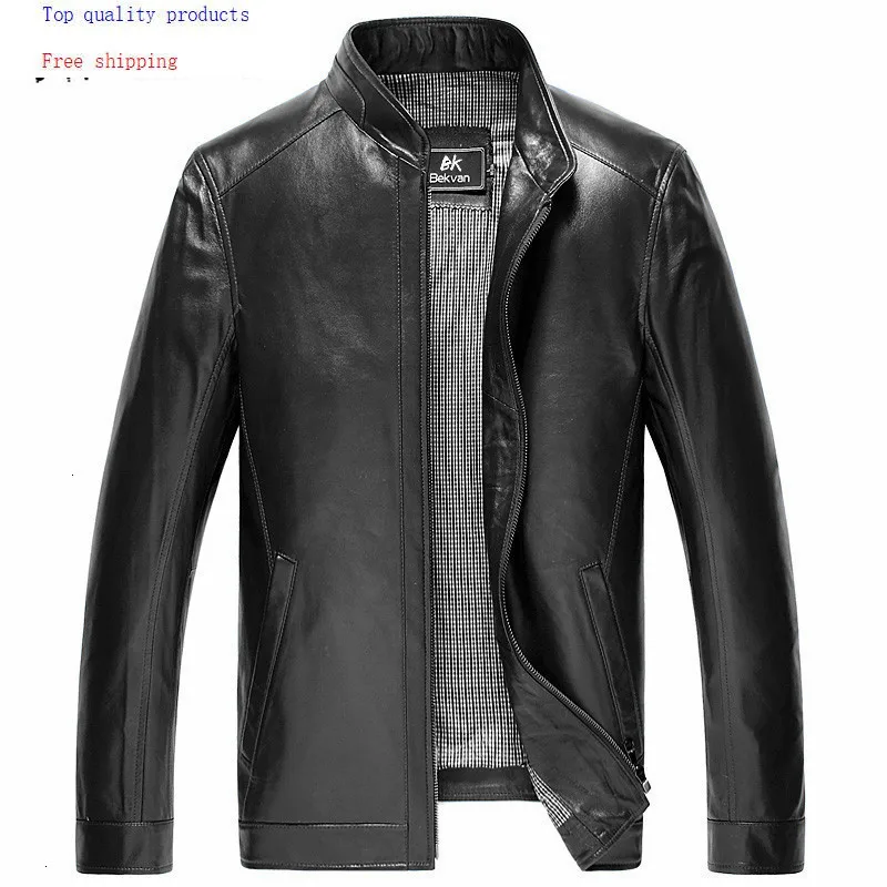 

2020 Spring Autumn Genuine Leather Jacket Men 100%Sheepskin Coat Men's Slim Leather Jackets Cuero Genuino 2772 YY304