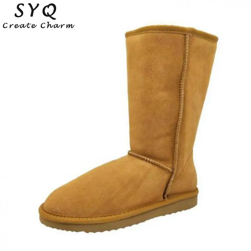 

SYQ Brand Snow Boots For Women 100% Genuine Leather Australia Warm Winter Boots High quality cowhide Shoes Botas Mujer US 3.5-13