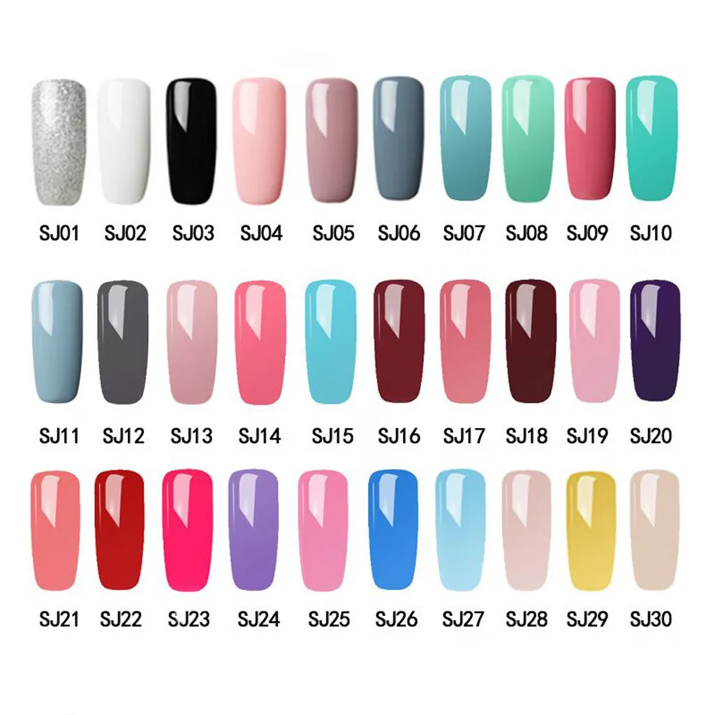 30 Color Solid Gel Varnish Nail Polish Adhesive Bare Color Durable Semi Permanant UV Nail Art Prime Gel Varnish Nail Polish