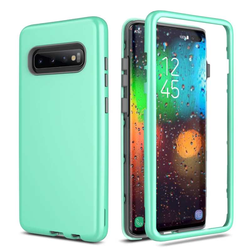 

Luxury 3 in 1 Case For Samsung Galaxy S10 Note10 Plus Hard Cover PC Silicone Shockproof Bumper Cover For Galaxy J3 2018