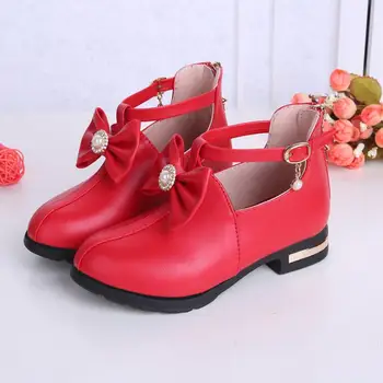 

Fashion Autumn Winter Girls Bow Princess Boots Shoes Baby Children PU Leather Boot Infants Kids Casual Sneakers