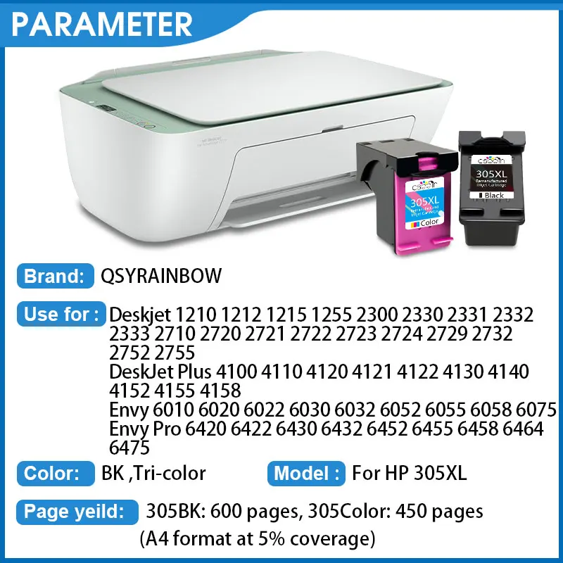 Cartouche d'encre HP 305XL pour DeskJet 2710 / 2720 / 2721 / 2722 / 2723 /  2724 / 4110 / 4120 / 4122 / 4130, HP Envy 6010 / 6020 / 6022 / 6030 / 6032  / 6420 / 6422 / 6430 / 6432 Noir - Cartouche d'encre - Achat & prix