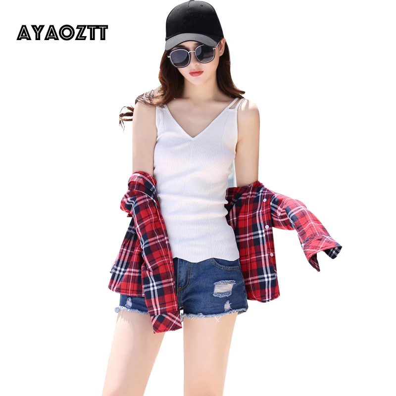 

Plaid Shirt Women Long Sleeve Blouses Woman 2020 Flannel Shirts AYAOZTT Hot Sale Fashion Tops Casual Female Clothing