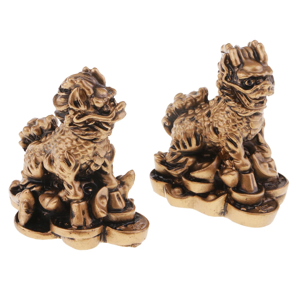 Resin Chi Lin/Qi Lin Statue Feng Shui Collectible Kirin Statue Home Furnishing Articles Animal Ornament