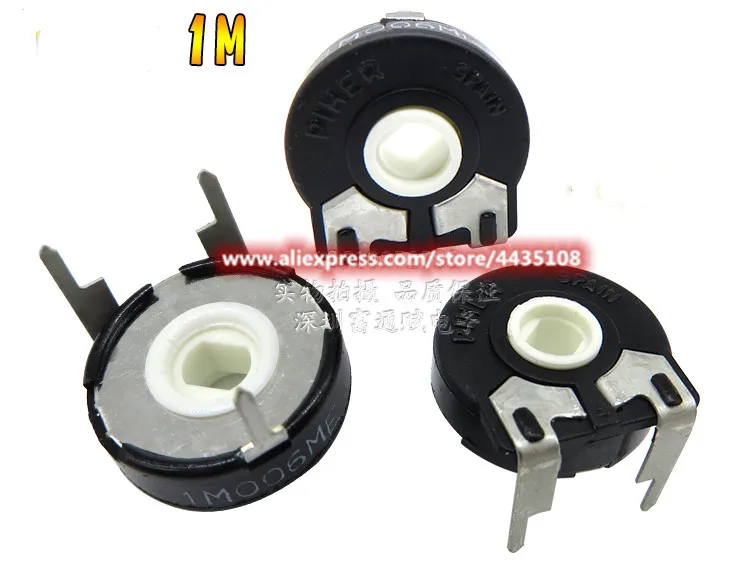 15pcs for PIHER Spain PT15GV15-105A PT15 1M Adjustable potentiometer / elliptical hole Horizontal 1M adjustable resistance