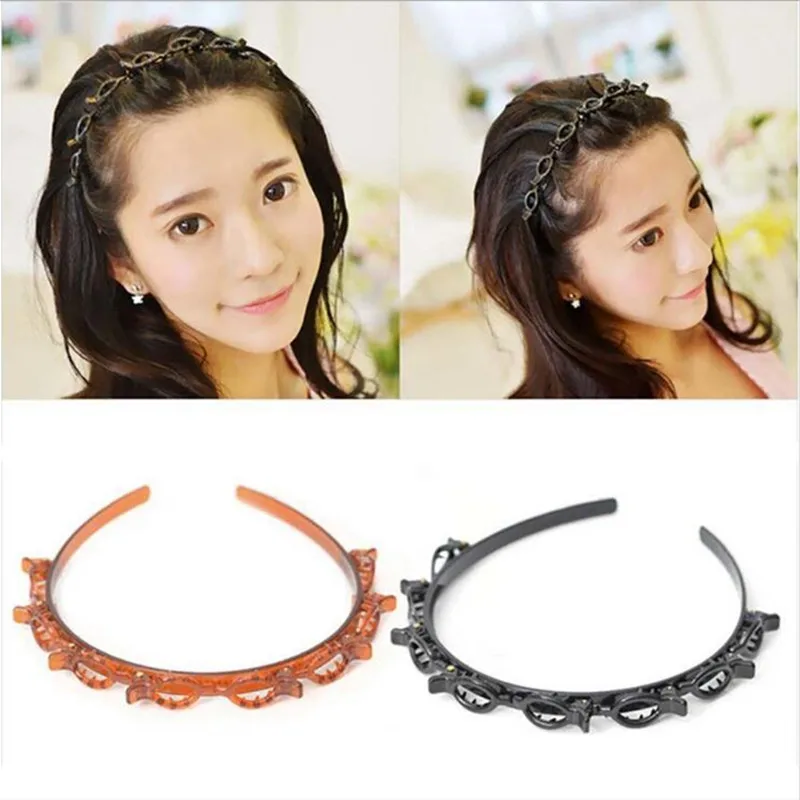 1pc Double Bangs Clip Hair Band Hollow Woven Headband Hairstyle Hairpin for Women Wedding Jewelry | Красота и здоровье
