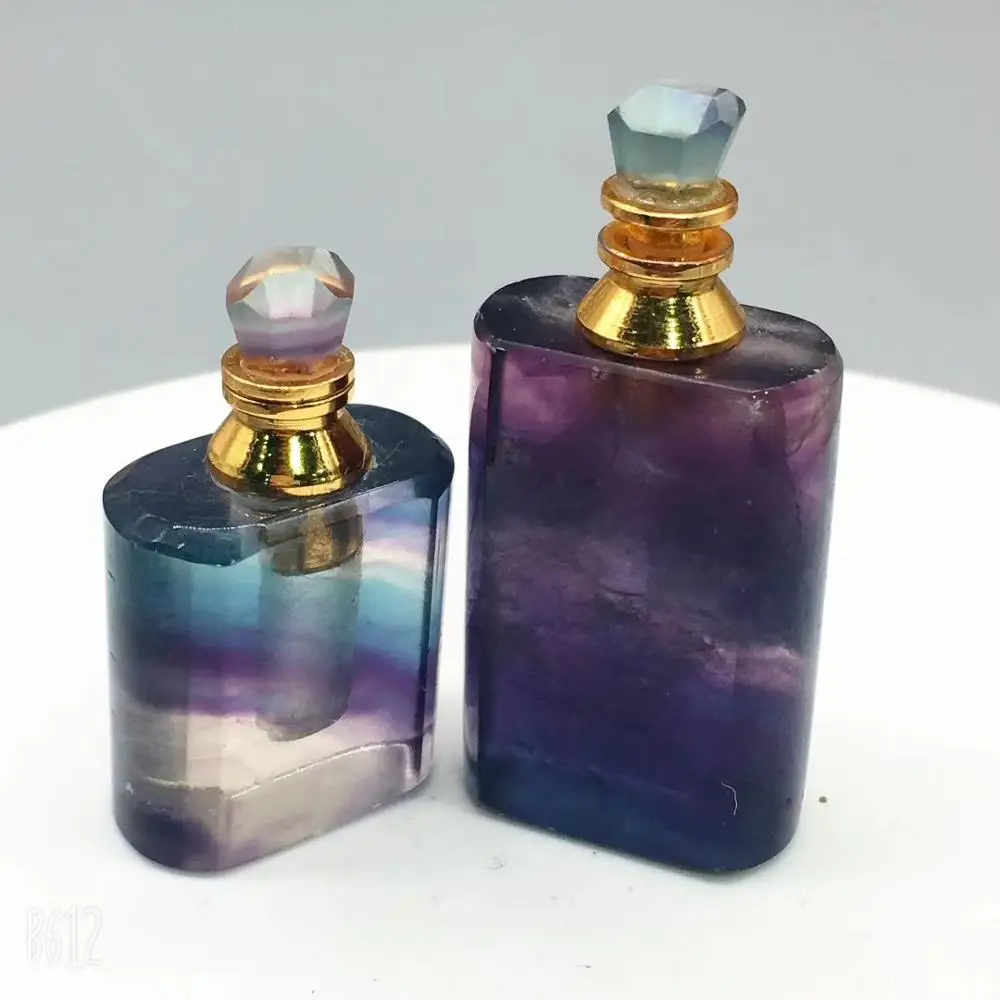 Perfume Bottle Crystal Pendant Natural Fluorite Perfume Bottle Reiki Healing Crystal Home Decoration as gift Perfume Bottle Crystal Pendant Natural Fluorite Perfume Bottle Reiki Healing Crystal Home Decoration as gift