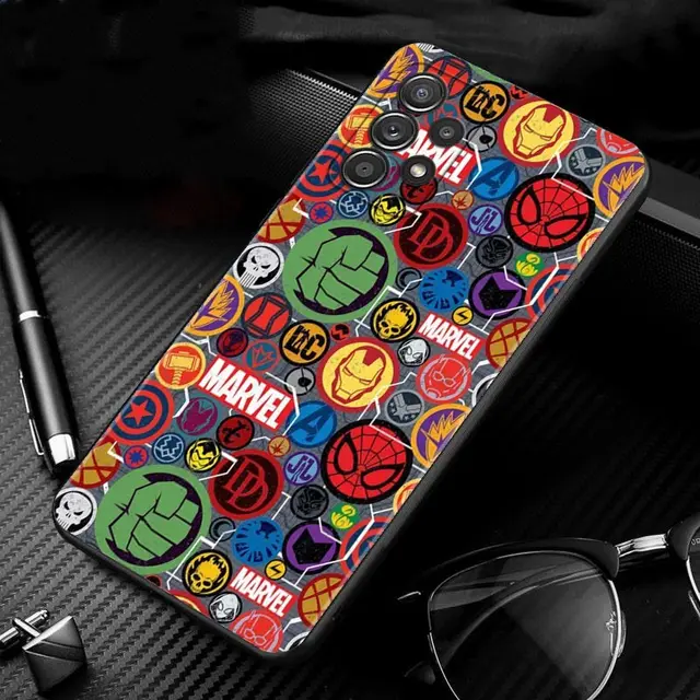Phone Case For Samsung Galaxy A51 A12 A21s A71 A52 A31 A32 A02s A72 A11 A41 A22 A01 A51 A02 F42 Shell Marvel Logo Avengers Heros B08