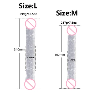 Realistic Dildo Double Ended Dildo Sex Toys for Woman Erotic Soft Long Jelly Dildo for Lesbian Flexible Big Penis Masturbator 6