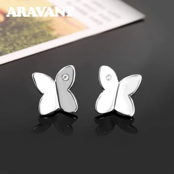 

925 Silver Tiny Butterfly Stud Earrings For Women Silver Small Earrings Fashion Jewelry Brincos