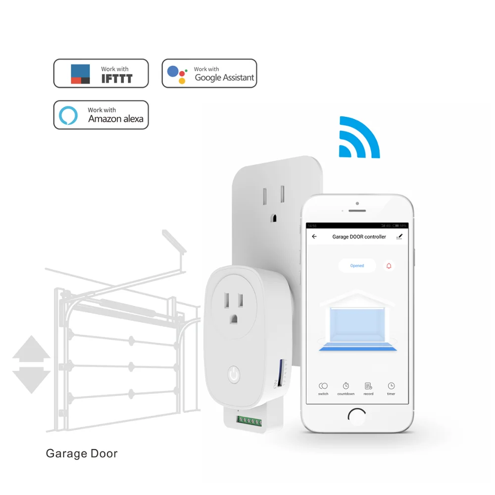Tuya WiFi гаражная дверь открывалка для автомобиля гаражная дверь управление Лер приложение умный пульт дистанционного управления Голосовое управление работает с Alexa Google IFTTT