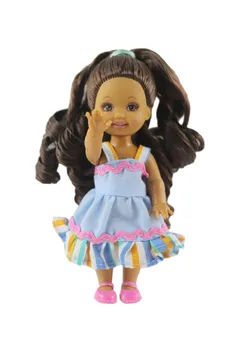 

NK One Pcs Cute Mini Doll Dress Daily Wear Gown Clothes For Barbie Sister Kelly Doll Accessories Dollhouse Toys 08A 2X