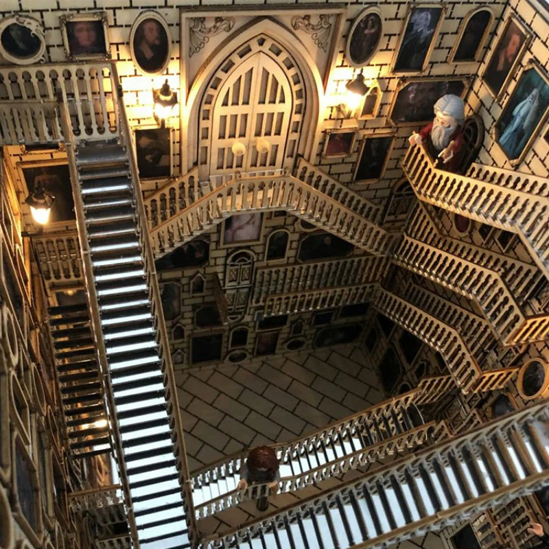 Wooden Book Nook Inserts Art Bookends DIY Bookshelf Decor Stand Decoration Fairy Garden Miniatures Home Decoration Accessories