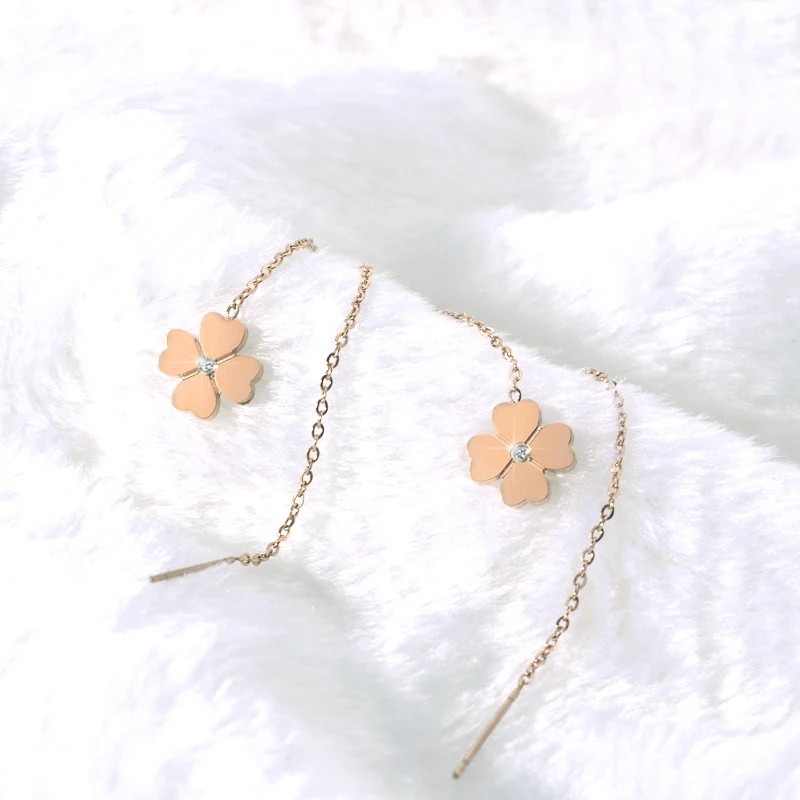 SDA Naturel Diamond Drop Earring for Girl Korean Jewelry Style