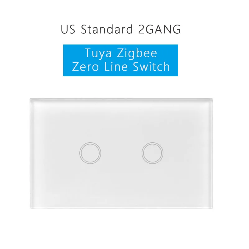 ZigbeeUS2GANG Tuya Smart Zigbee сенсорный настенный выключатель, США, 120 1/2/3/4-Gang светильник переключатель, голос Управление переключатель работы с Alexa Echo Google Home - Цвет: ZigbeeUS2GANG
