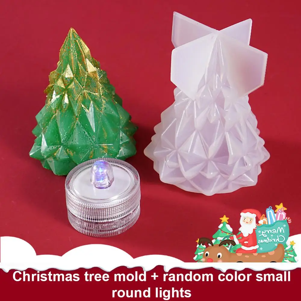 

Christmas Theme Silicone Resin Casting Mold Christmas Silicone Scented Gypsum Candle Mold with Lights for Christmas Tree (Random