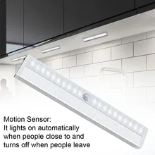 Датчик движения Ночной светильник лестницы домашний чувствительный беспроводной USB Перезаряжаемый светодиодный светильник для шкафа 3 режима кухня спальня под прилавком