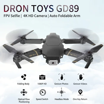 

Drone WIFI 4K HD Camera Foldable RC Helicopter Aircraft Six-axis Remote Control Drone Quadcopter Dron Toys GD89