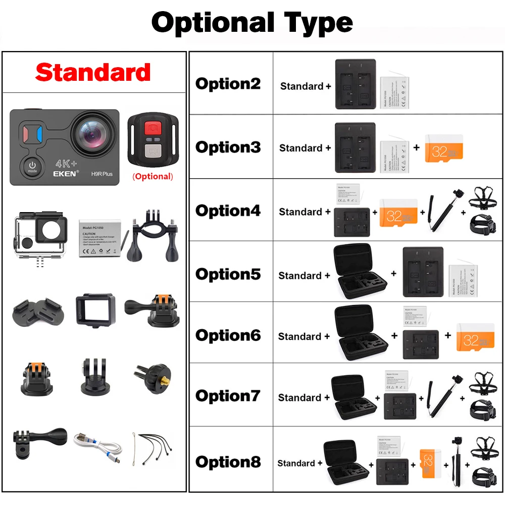 Экшн-камера eken H9R Plus Ultra HD 4K A12 4 k/30fps 1080 p/60fps для Panasonic 34112 14MP go Водонепроницаемая камера wifi Спортивная камера