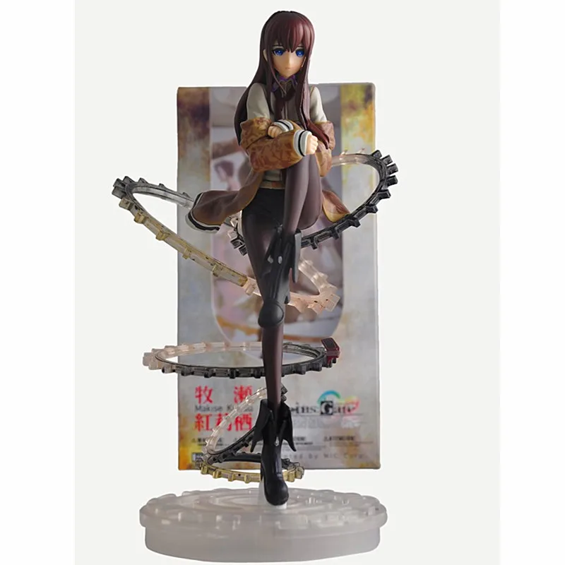 24 см аниме Makise Kurisu Steins Gate Сексуальная элегантная девушка ПВХ фигурка игрушка кукла Коллекция Модель Brinquedos Фигурки подарок A233