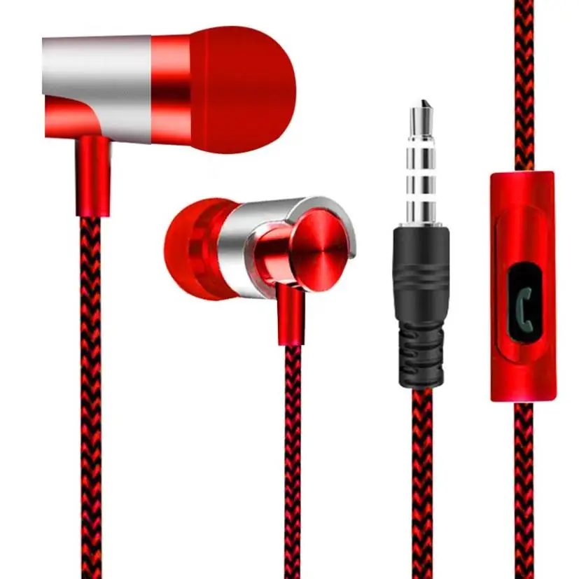 

High Bass Wired Earphone Dual Drive Stereo In-Ear Earphones With Microphone Computer Earbuds For Cell Phone