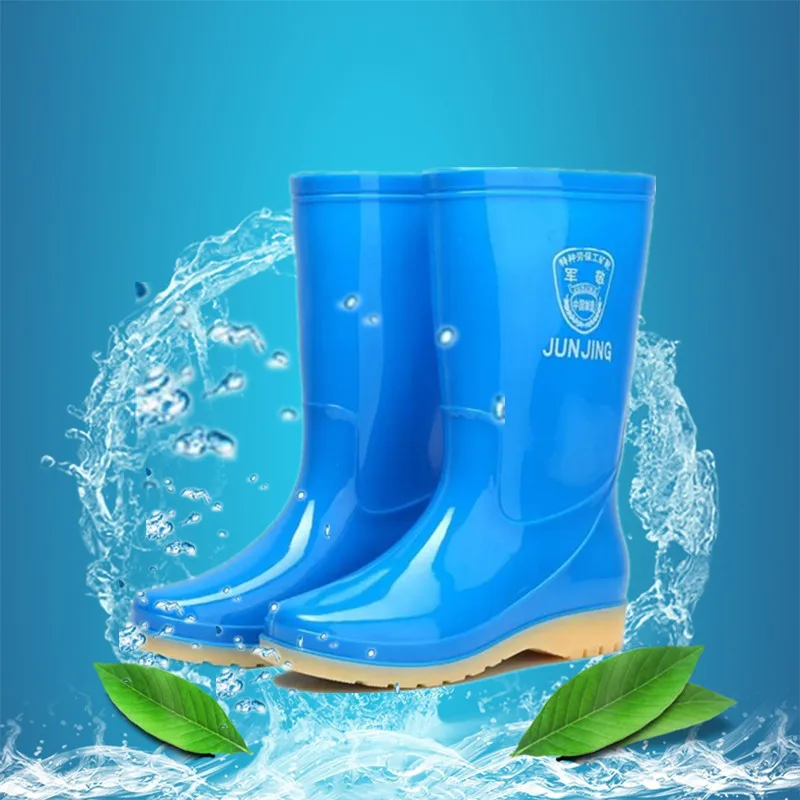 

Army to Rain Boots Rubber Sole Women's Boots Rain Shoes Rubber Acid-base Oil Labor Safety Shoe Cover Anti-slip Wear-Resistant