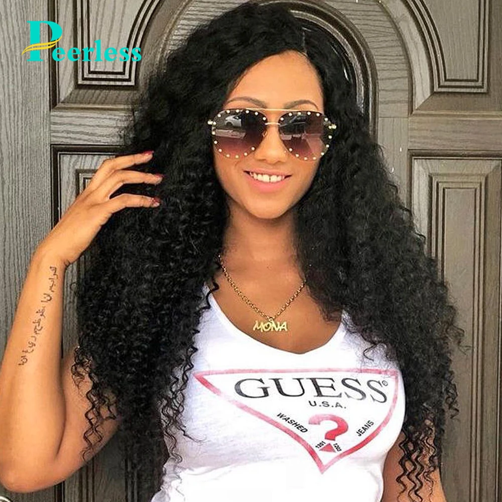 PEERLESS Virgin Hair перуанские кудрявые необработанные человеческие волосы, плетение 4 пряди 10-28 дюймов, средний коэффициент, натуральные волосы для наращивания